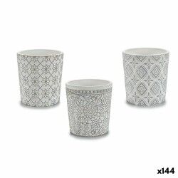 Vaso Ibergarden DX43436-F12 Bianco Grigio Ceramica Modello 12,3 x 12 x 12,3 cm (144 Unità)