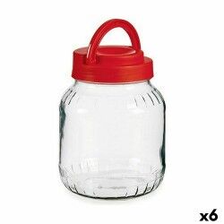 Vaso Coperchio con manico Rosso 1,7 L 13,5 x 17,5 x 13,5 cm (6 Unità)