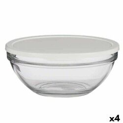 Porta Pranzo Rotondo con Coperchio Chefs Bianco 2,5 L 23,7 x 10,1 x 23,7 cm (4 Unità)