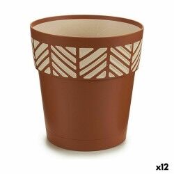 Self-watering flowerpot Stefanplast Orfeo Terracotta Plastic 19 x 19 x 19 cm (12 Units)