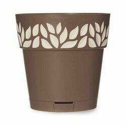 Self-watering flowerpot Stefanplast Cloe Brown Plastic 15 x 15 x 15 cm (12 Units)