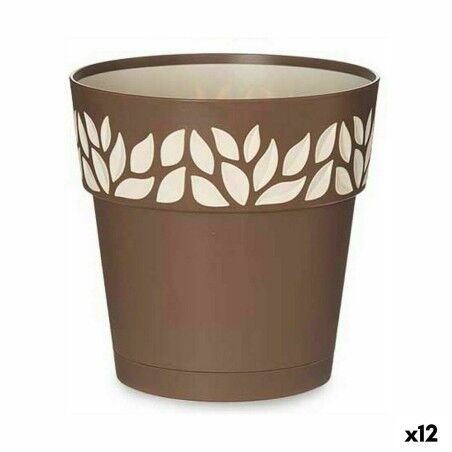 Self-watering flowerpot Stefanplast Cloe Brown Plastic 19 x 19 x 19 cm (12 Units)