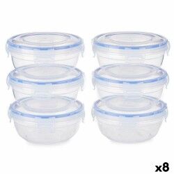 Set di scatole porta pranzo Ermetico Azzurro Trasparente Plastica 800 ml 15,5 x 7,5 x 15,5 cm (8 Unità)