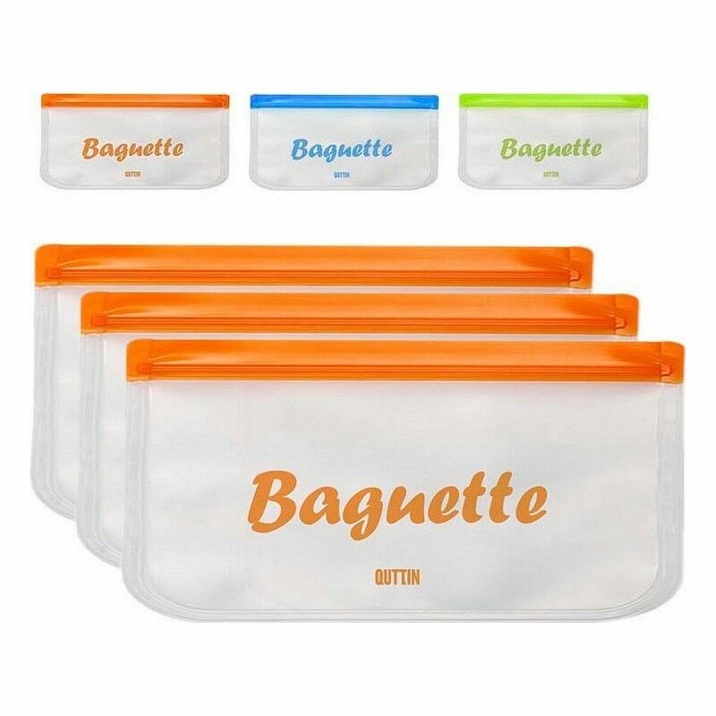 Sacchetto Riutilizzabile per Alimenti Quttin 30 x 15 cm (3 Unità)