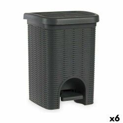 Pedal bin Stefanplast Elegance Grey Plastic 20 L (6 Units)