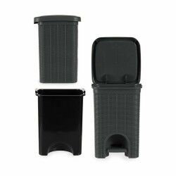 Pedal bin Stefanplast Elegance Grey Plastic 20 L (6 Units)