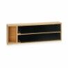 Paper dispenser Double Black Natural Bamboo Stainless steel 40 x 7 x 13 cm (8 Units)