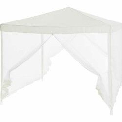 Gazebo 140 Acciaio 100 % poliestere 3 x 3 m Bianco