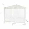 Gazebo 140 Steel 100 % polyester 3 x 3 m White