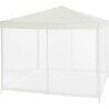 Gazebo 140 Steel 100 % polyester 3 x 3 m White