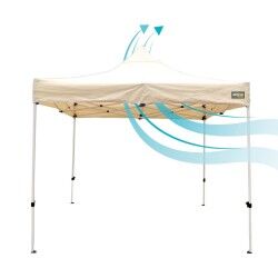 Gazebo Aktive Pieghevole Altezza regolabile Acciaio Poliestere 420D Oxford Crema 300 x 320 x 300 cm