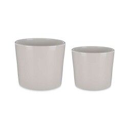 Set of pots Ibergarden CILINDRO-22-27-G Grey Clay Ø 22 cm Ø 27 cm 22 x 22 x 19 cm 27 x 27 x 23 cm 2 Pieces