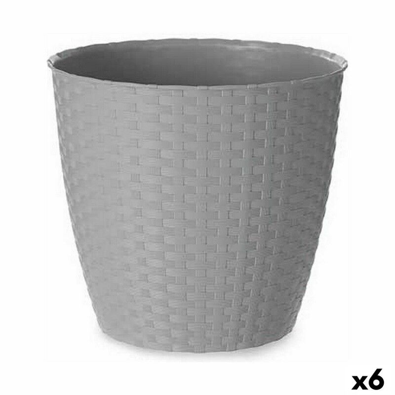 Plant pot Stefanplast Grey Plastic 24 x 22,3 x 24 cm (6 Units)