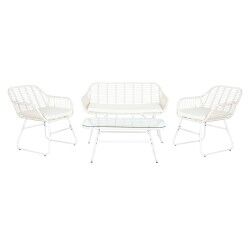 Divano e Tavolo DKD Home Decor Metallo rattan sintetico 124 x 74 x 84 cm