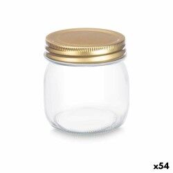 Vaso Trasparente Dorato Metallo Vetro 180 ml 6 x 8 x 6 cm (54 Unità)