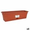 Vaso da Balcone con Piatto Dem Greentime Rettangolare Marrone 40 x 20 x 17,3 cm (6 Unità)