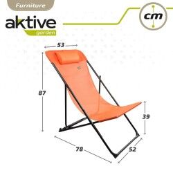 Reclining lounder Aktive Orange 53 x 87 x 78 cm (4 Units)