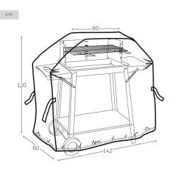 Coperchio di protezione per barbecue Aktive Nero 4 Unità 142 x 120 x 60 cm