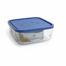 Lunch box Borgonovo Squared Blue 1,8 L 18,5 x 18,5 x 7,4 cm (12 Units)