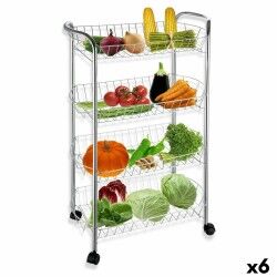 Carrello per Verdure Confortime 4 Mensole Metallo 51 x 27 x 84 cm (6 Unità)