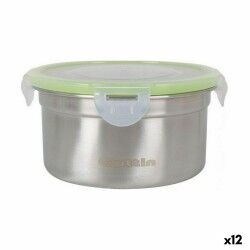 Hermetic Lunch Box Quttin Circular 550 ml Stainless steel (12 Units)