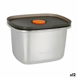 Porta pranzo Ermetico Quttin 450 ml Acciaio inossidabile Rettangolare 11,6 x 9,4 x 7 cm (12 Unità)