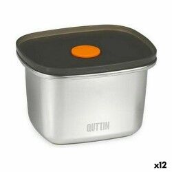 Porta pranzo Ermetico Quttin Acciaio inossidabile Rettangolare 450 ml 11,6 x 9,4 x 7 cm (12 Unità)