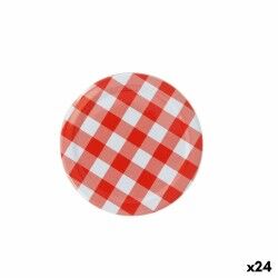 Set of lids Sarkap   Gingham 6 Pieces 7 x 0,8 cm (24 Units)