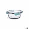 Hermetic Lunch Box Quid Purity Circular 970 ml Transparent Glass (6 Units)