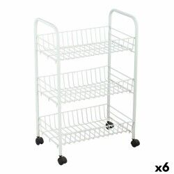 Carrello per Verdure Confortime Bianco Metallo 3 Mensole 40 x 26 x 62 cm (6 Unità)