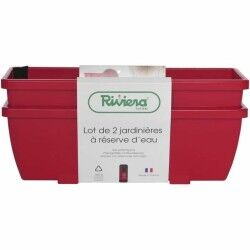 Vaso Riss RIV1687434768649 Rosso Plastica Rettangolare (2 Unità)