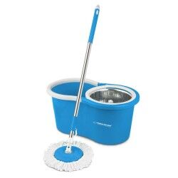 Mop with Bucket Esperanza EHS006 Azzurro Bianco Microfibra