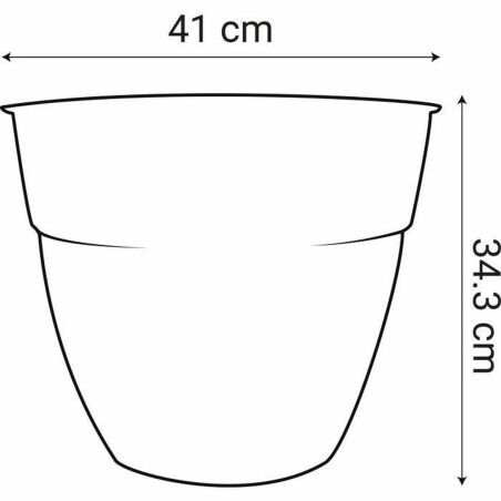 Vaso EDA Ø 41 cm Grigio scuro Plastica Rotondo Moderno