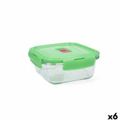 Porta pranzo Ermetico Luminarc Pure Box Holy Verde Vetro Quadrato 760 ml (6 Unità)