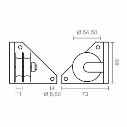 Carrucola per pergola Micel TLD20 Nylon 7,3 x 7,3 x 8 cm Laterale Bianco