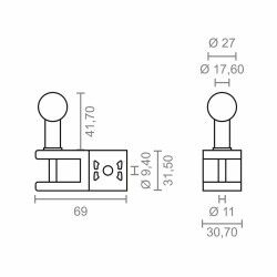 Supporto per tenda da sole Micel TLD01 Bianco 6,9 x 3,07 x 7,32 cm Balaustra 2 Pezzi