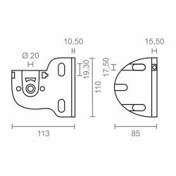 Supporto per tenda da sole Micel TLD03 Bianco 11,3 x 8,5 x 11 cm Asse 2 Pezzi