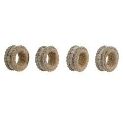 Anello portatovagliolo DKD Home Decor Naturale Juta Resina Alluminio 6 x 3 x 6 cm 4 Pezzi