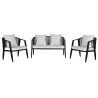 Set Tavolo con 3 Sedie Home ESPRIT Nero Cristallo Acciaio 123 x 66 x 72 cm