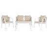 Table Set with 3 Armchairs Home ESPRIT White Steel 123 x 66 x 72 cm