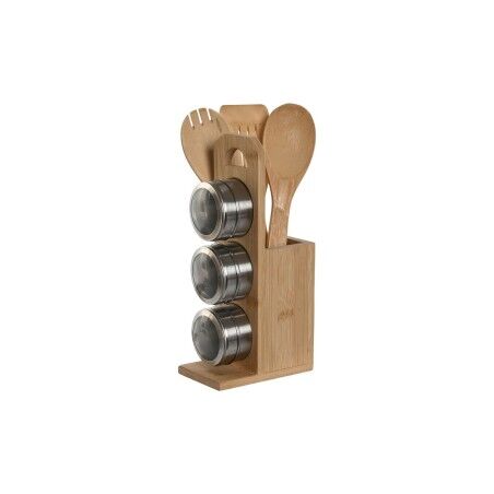 Kitchen Utensils Stand Home ESPRIT Bamboo Stainless steel 8 x 13 x 27 cm 6 Pieces