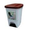 Pedal bin Denox White Brown Rectangular 25 L