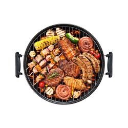 Barbecue a Carbone con Coperchio e Ruote EDM 73834 Nero Ferro Ø 44 x 70 cm