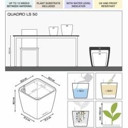 Vaso Lechuza Ø 50 cm Bianco Plastica Rettangolare