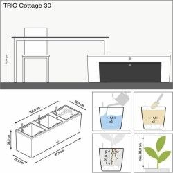 Vaso Lechuza 32 x 100 x 34 cm Bianco Plastica Rettangolare