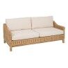 Garden sofa Natural Mango wood Foam Natural Fibre 180 x 86 x 80 cm