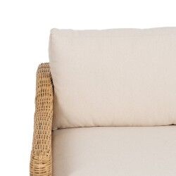 Garden sofa Natural Mango wood Foam Natural Fibre 180 x 86 x 80 cm