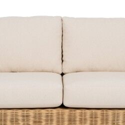 Garden sofa Natural Mango wood Foam Natural Fibre 180 x 86 x 80 cm