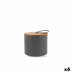 Jar Quid Ozon Grey Ceramic 10,4 x 10 cm (6 Units)