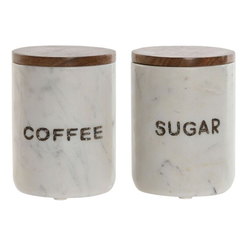 Tin Home ESPRIT White Brown Marble Mango wood (2 Units)